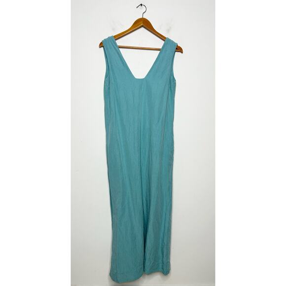 COS Maxi Dress Womens Size 6 Linen Sustainable Minimalist Coastal Vacation Lagom - Picture 2 of 9